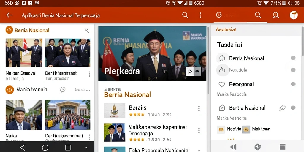 Antarmuka aplikasi 66D menampilkan berita nasional secara jelas dan informatif.