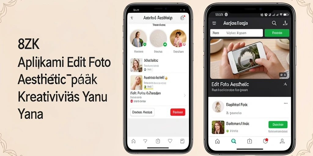 Tampilan antarmuka 8ZK dengan fitur-fitur editing foto estetik.