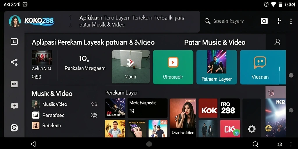 Antarmuka KOKO288 untuk perekaman layar yang simpel dan intuitif.