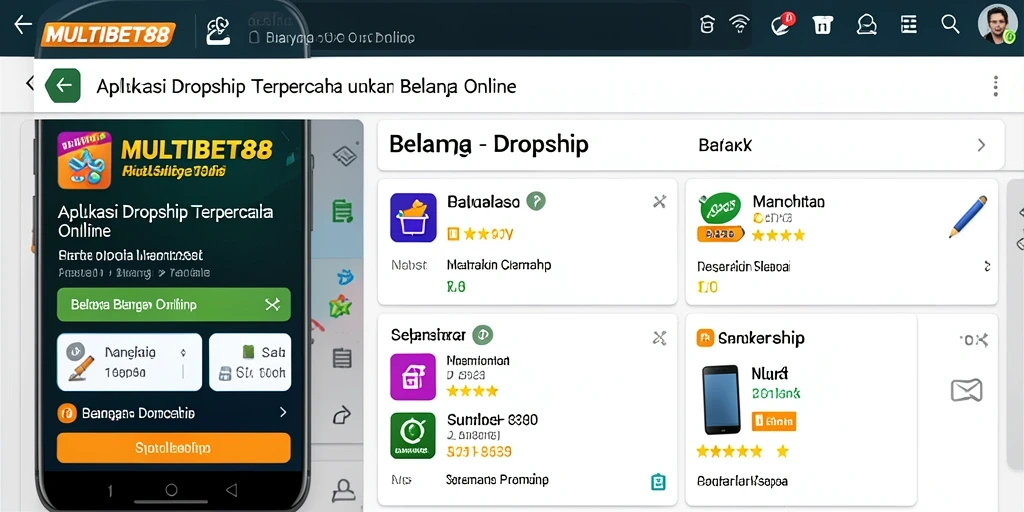Tampilan antarmuka aplikasi MULTIBET88 untuk Dropship yang user-friendly.