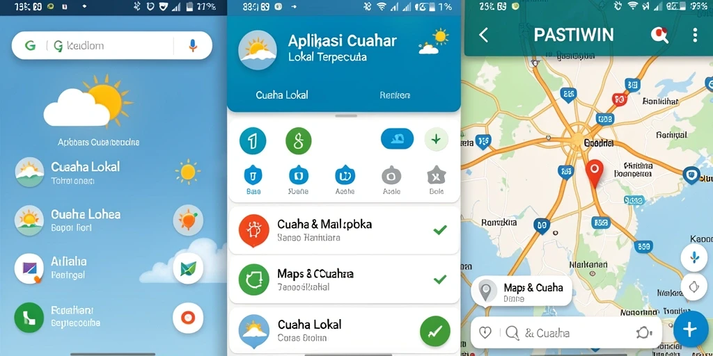Tampilan antarmuka aplikasi PASTIWIN yang menampilkan informasi cuaca lokal.
