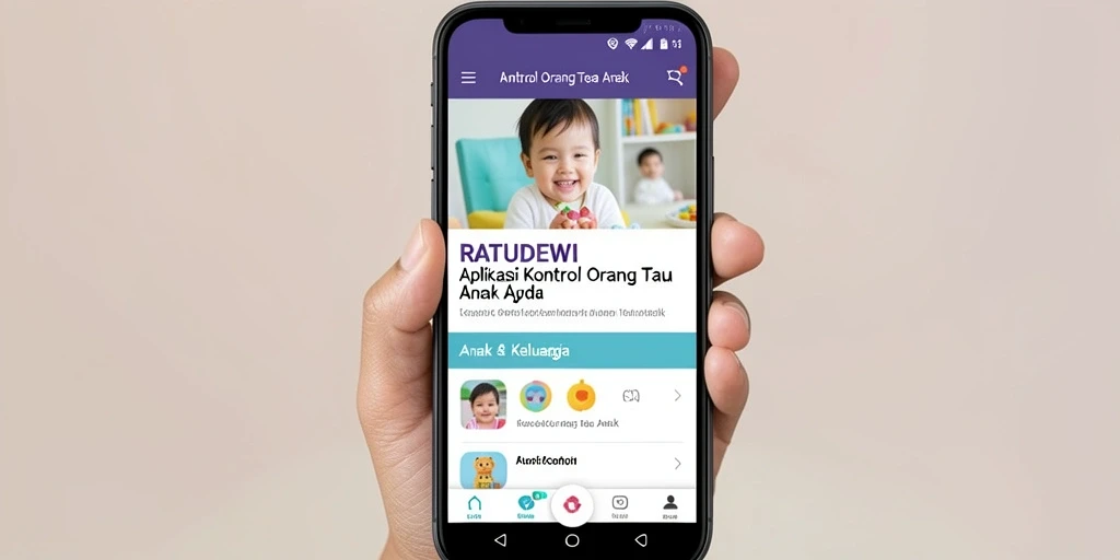 Antarmuka aplikasi RATUDEWI yang intuitif untuk kontrol orang tua.