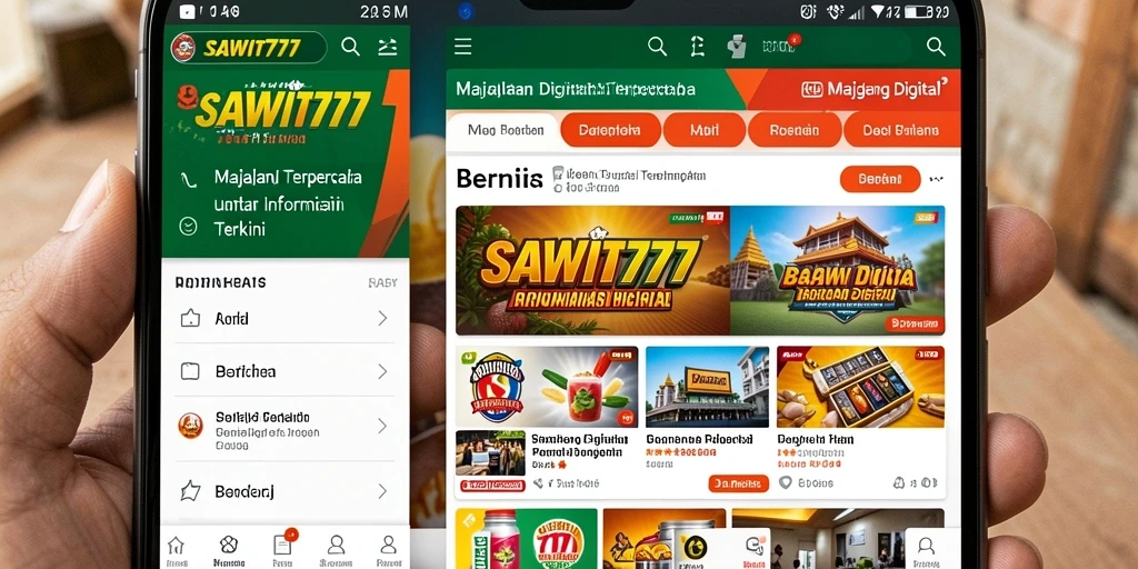 Antarmuka aplikasi SAWIT777 yang modern dan menarik.