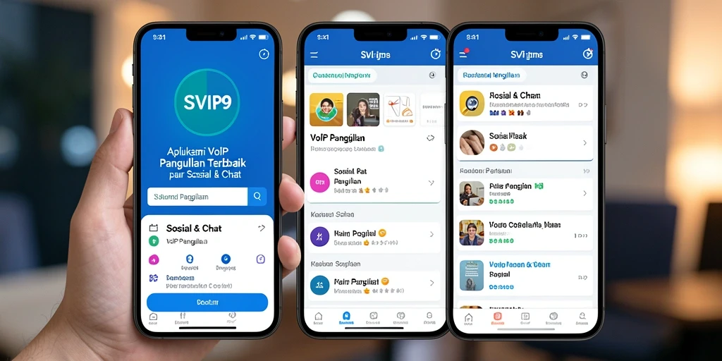 Antarmuka intuitif aplikasi VoIP Panggilan SVIP9 yang memudahkan komunikasi.